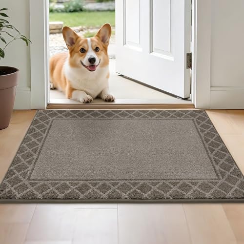 BEQHAUSE Door Mat Indoor Entrance Dirt Trapper Rugs for Entryway Non Slip Welcome Mat Absorbent Floor Mat Low Profile Washable Front Doormat for Dirty