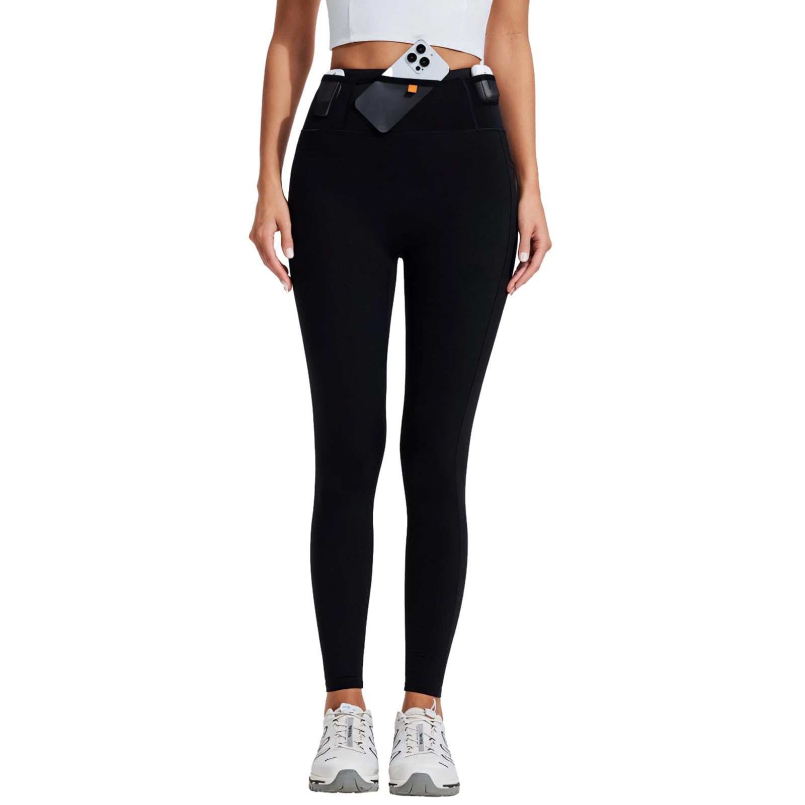 Damskie legginsy do jogi z wysokim stanem, rozciągliwe nylonowe spodnie treningowe ze spandeksu, pasują do 5'6-5'11, 160-176