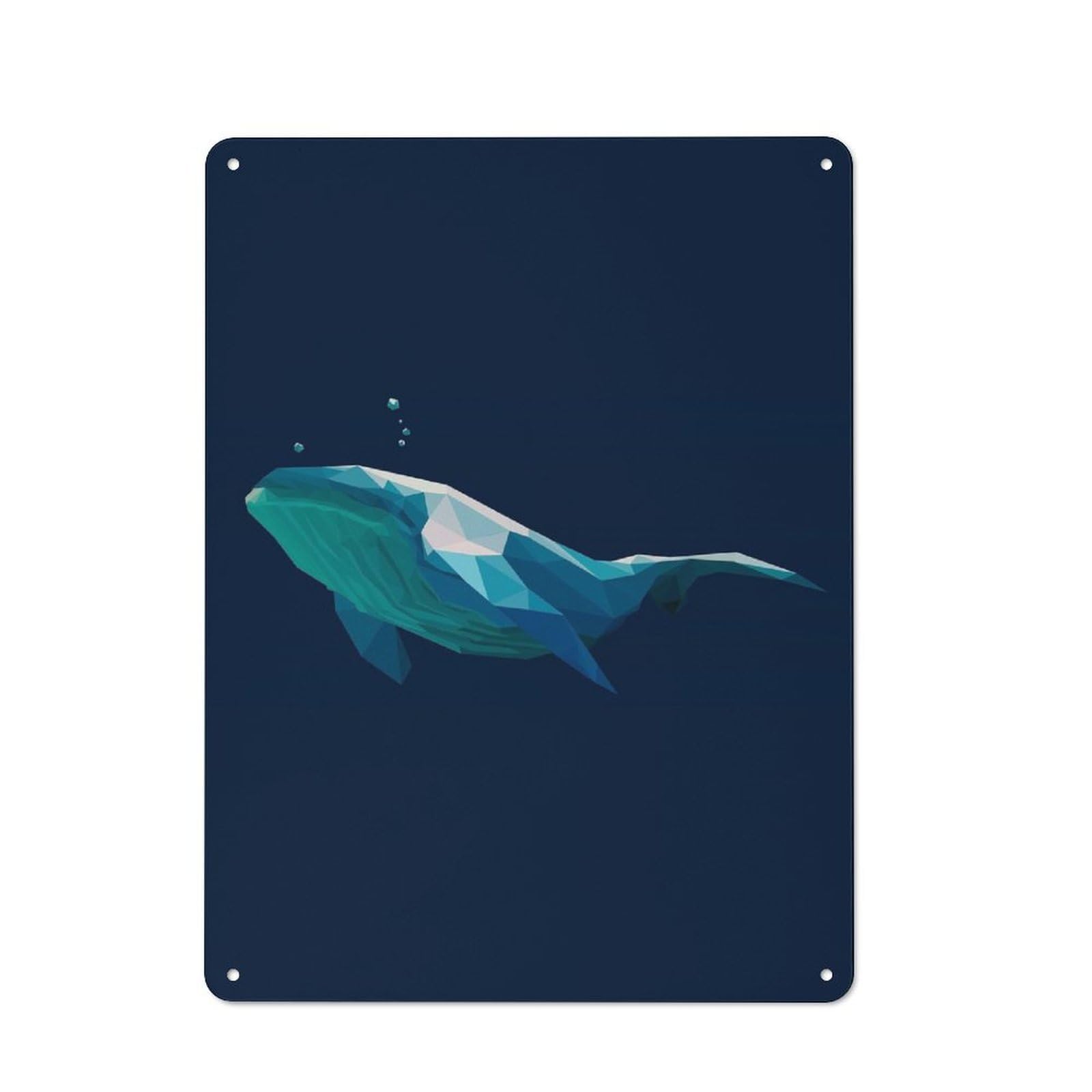 Warehouse Style Whale Decorative Metal Plaque 40x30cm, Industrial Wall Decor for Loft, Studio, Office Or Creative Room