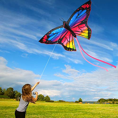 Toy Life Butterfly Large Kites For Kids Ages 4-8 8-12 Kites For Adults Easy To Fly Big Beach Kite For Children Idea Gift Outdoor Toys Games Activities Beach Trip - 2Pack #TOP5