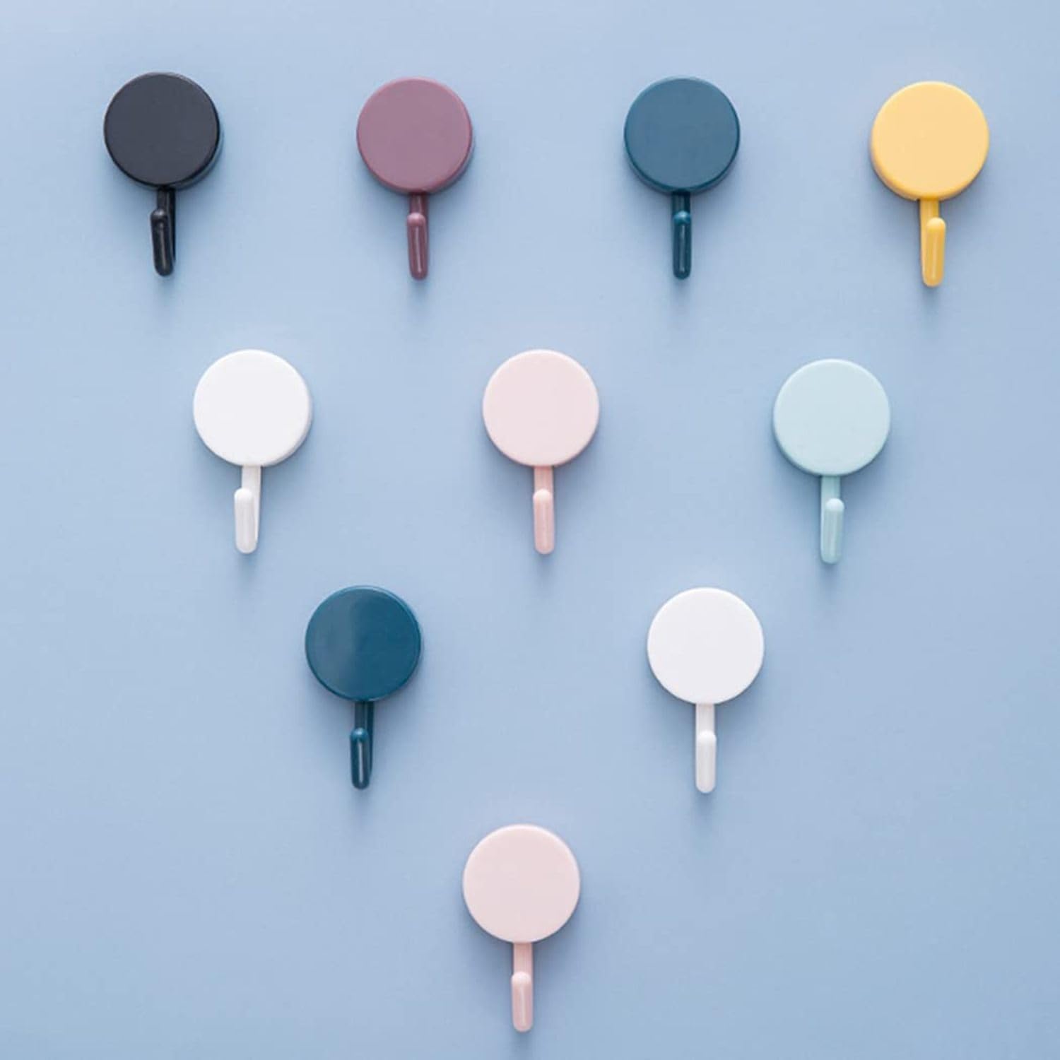 Boniry 10 Pcs Multi Wall Hooks for Wall Without Drilling | Self Adhesive Wall Hooks | Adhesive Hooks for Wall Heavy Duty | Without Drilling | Mutipurpose