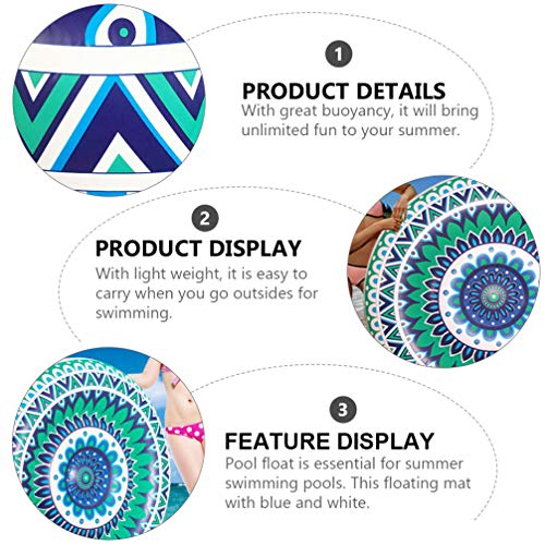 BESPORTBLE Flutuador Piscina Inflável Piscina Espreguiçadeira Rodada Tapete Flutuante Piscina de Nat