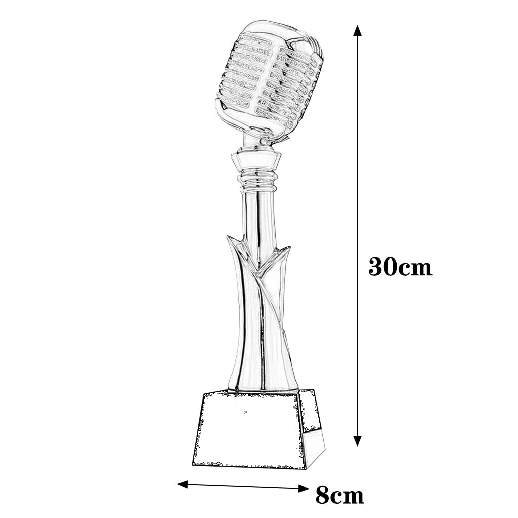 Pokale, Medaillen Auszeichnungen Gold-Silber-Bronze-Mikrofon-Trophäe Gewinnertrophäe Des Gesangs- Und Sprech-Host-Wettbewerbs Siegerpokal Kann Beschriftet Werden Konzertzeremonie Vergibt Preise Trophä
