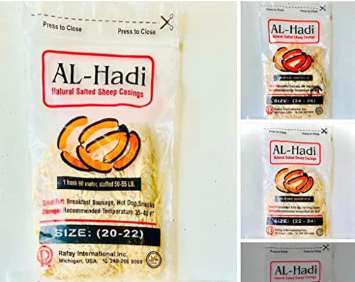 Natural Sheep Casings For Sausage, Halal 296 Ft 90Mtr (18-20Mm) Casing For Sausage Making, Breakfast Sausage, Sausage Links For Hot Dogs, Merguez, Sujouk, Makanak, Italian Sausage, Sausage Casing #TOP1