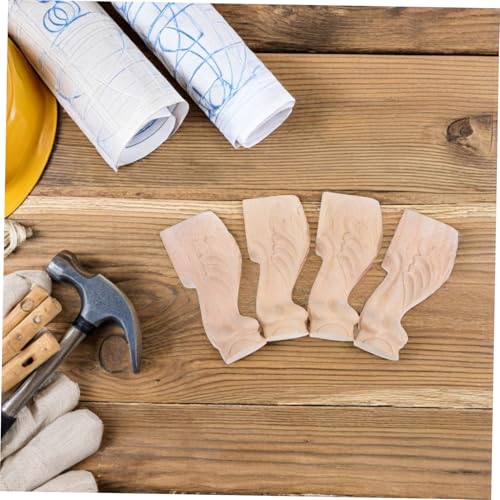 Patas de repuesto artísticas en madera maciza tallada para renovación de muebles 7