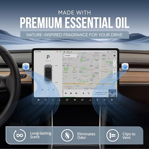 Image of Air Jungles Car Air Freshener Vent Clip 6 Ct with 2 Tesla Adapter | New Car Scent Compatible with Tesla Model Y 2020-2024, Model 3 2017-2023, Silicon Adapter Secure Fit, Long Lasting