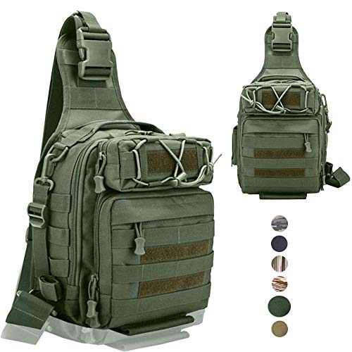 LUXHMOX Fishing Gear-Tackle-Bag Waterproof Storage Lightweight Sling Backpack-Green