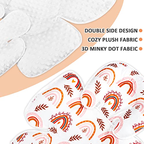Baby Car Seat Head Support For Newborn, Pea Pod 2 In 1 Infant Car Seat Head Support For Boys Girls Extra Soft Breathable Baby Car Seat Cushion Insert For Strollers, Swings, And Bouncers, Boho Rainbow #TOP4