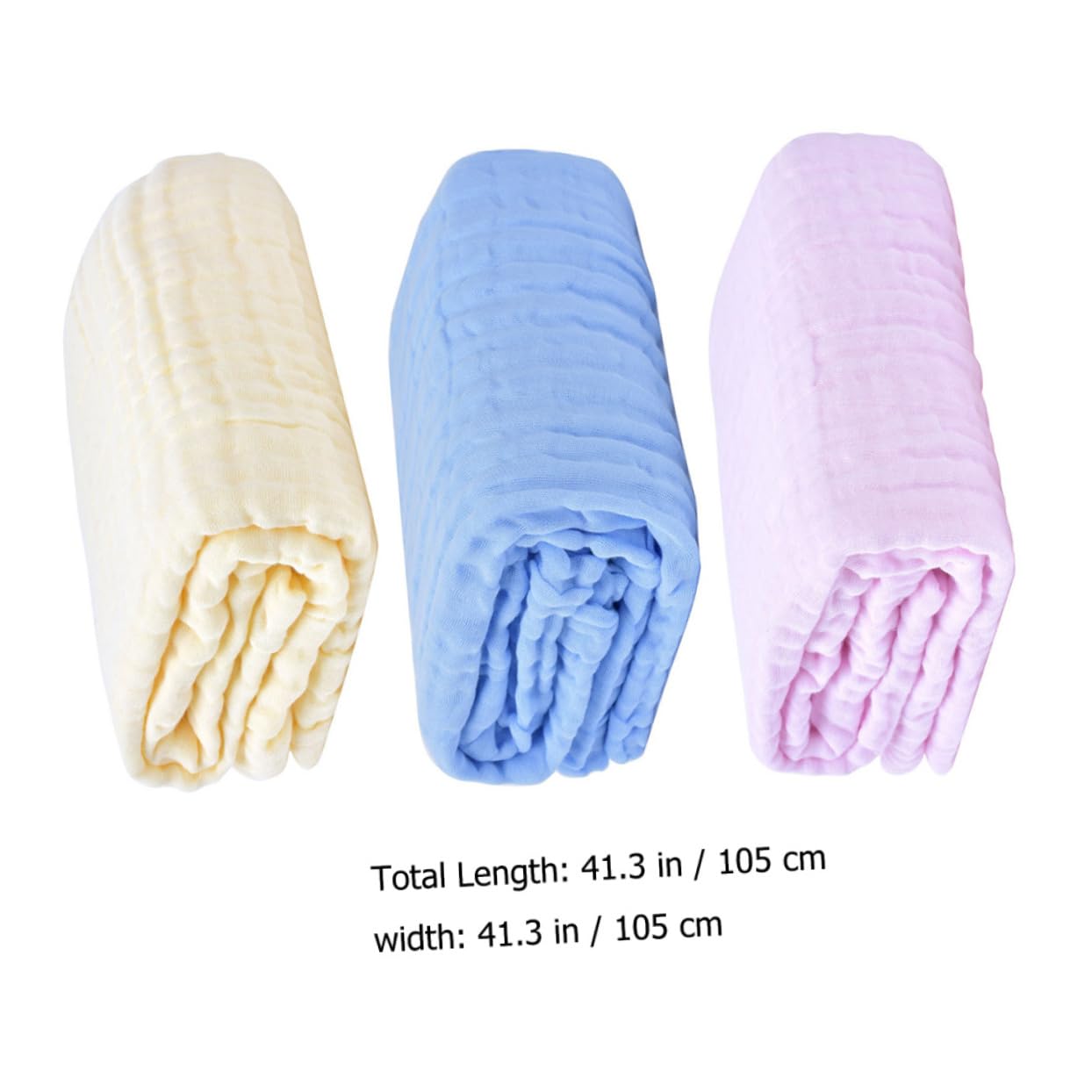 ibasenice 3 Stück Babydecke aus Baumwolle Unisex Atmungsaktive Puckdecke Leicht für Jahreszeiten Babybadetuch