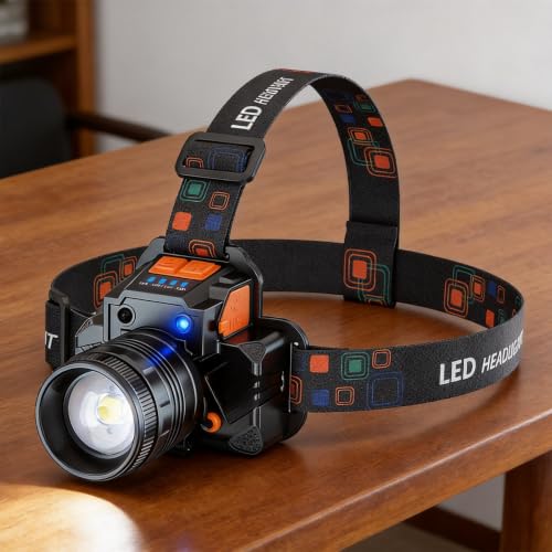 Linterna frontal recargable para correr y hacer senderismo con sensor de activación rápida 6