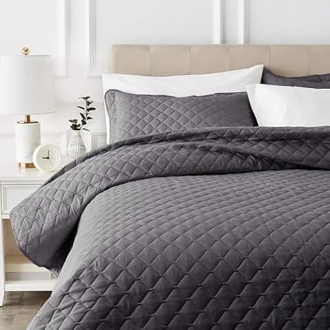 Couvre-lit Amazon Basics Gris Diamond Cover