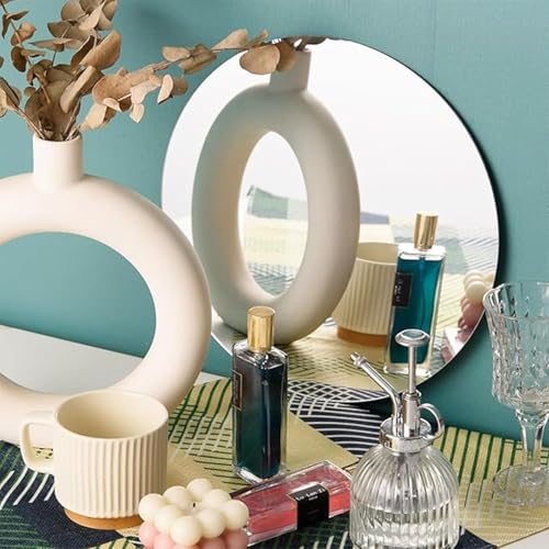 Image of Acrylic Mirror Frameless Round Mirror for Wall /Mirror with Smooth Edges for Bathroom /Dressing Room /Living Room /Bedroom /Entryway - (12x12 Inch), Clear