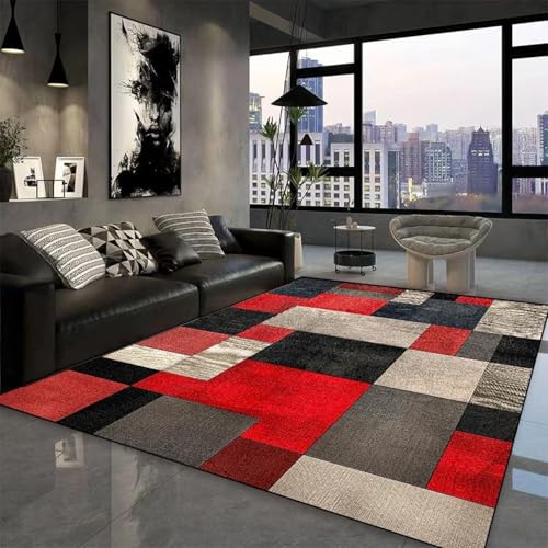 Tapis géométrique moderne lavable idéal pour les pieds nus en chambre - 2