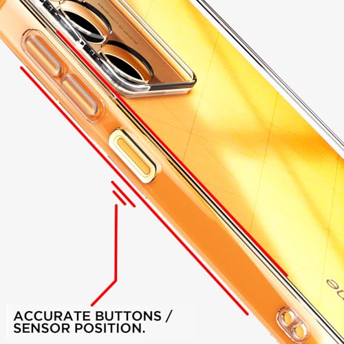 Image of Outlouders Back Cover for Realme P3x 5G Clear Transparent PC + TPU Bumper Case with Raised Edges for Shockproof Protection(Transparent)