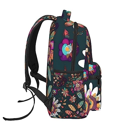 Sac à dos imprimé note de musique et motif floral bohème - 3