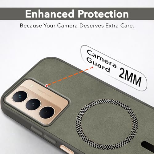 Image of Jkobi Leather Finish Back Cover Case for Realme P3x (MagSafe Compatible Wireless Charging | Soft Touch | Camera Bump Protection)