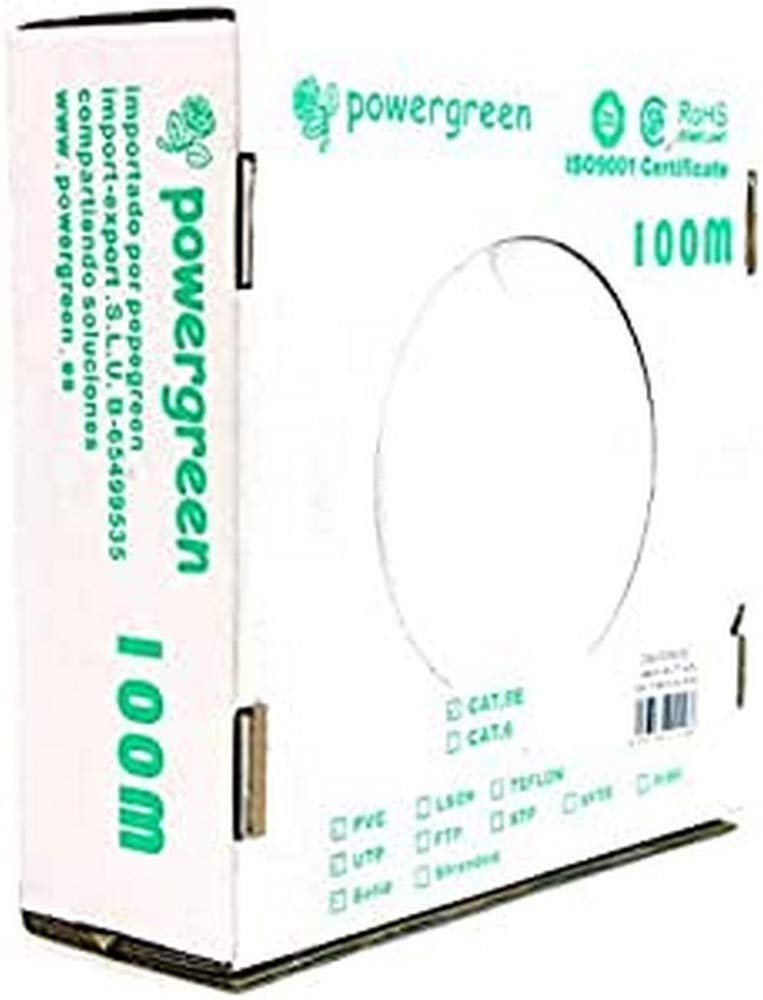 Bobina De Cable Pepegreen Cat5e 100M Rigido