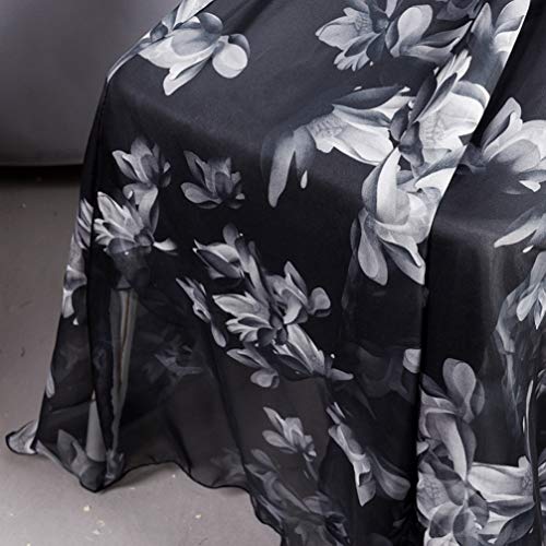 Saia longa KESYOO feminina floral chiffon maxi cintura elástica estampa boêmia saia comprimento tota