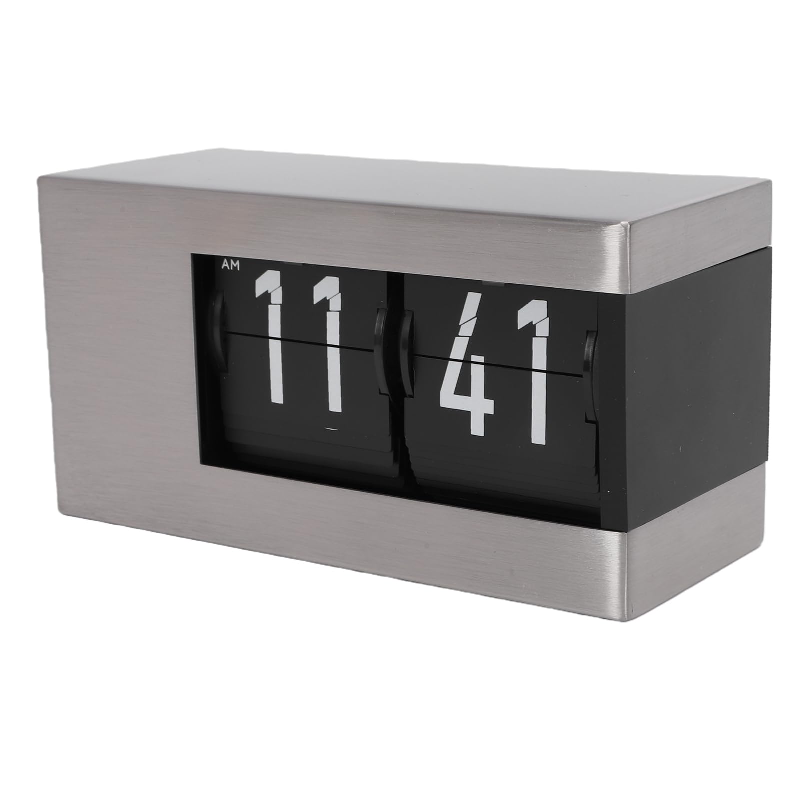 Calendario Orologio a Fogli Mobili Display a LED Automaticamente le Pagine Elegante Calendario Perpetuo per la Casa Camera da Letto Ufficio Acciaio Inossidabile 5,71" (Argento)