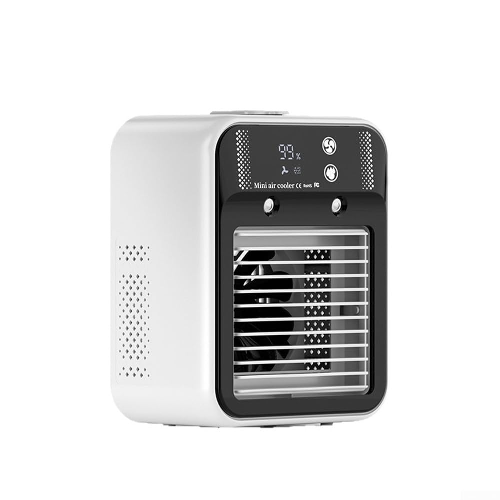 Ventilateur brumisateur de bureau avec batterie rechargeable 3000 mAh et humidificateur intégré