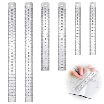 Sourcing Map 2 Righelli In Acciaio Inox Da 15 Cm Di Larghezza, 1,9 Cm Di Larghezza, Pollici E Metrici, Strumento Di Misurazione Con Bordo Dritto