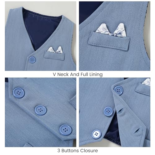 Image of YALLET Baby Boy Clothes Suit 0-24 Months Infant Gentleman Outfits Formal Dress Shirt+Bowtie+Vest+Pants Set Baby Wedding Suits