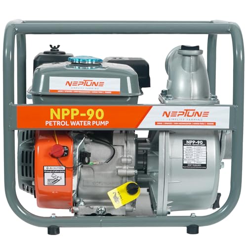 Image of Neptune Simplify Farming NPP-90 High-Flow Water Pump | 7.5 HP 4-Stroke Petrol Engine | 3-Inch Outlet | 3600 RPM Speed | 1000 L /min Max Flow | Built for Agriculture, Irrigation, Draining & Garden Use