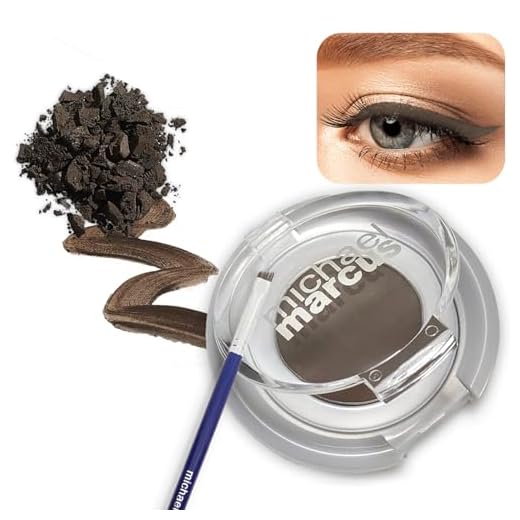 Michael Marcus Cake Eyeliner & Brush - 2 Piece Water Activated Dry Pressed Eyeliner & Professional Brush - Long-Lasting, Vibrant Color, Smudge Resistant - Cruelty Free Paraben Free (Espresso)