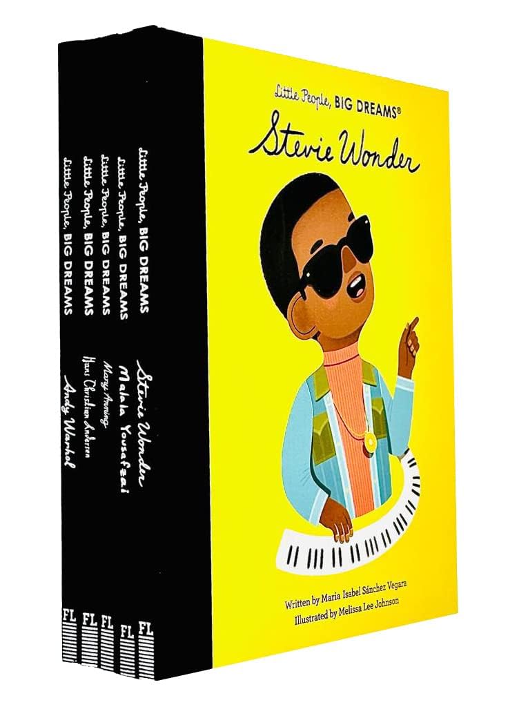Little People Big Dreams Series 12 Collection 5 Books Set Book (56 To 60) (Stevie Wonder, Malala Yousafzai, Mary Anning, Hans Christian Andersen, Andy Warhol)