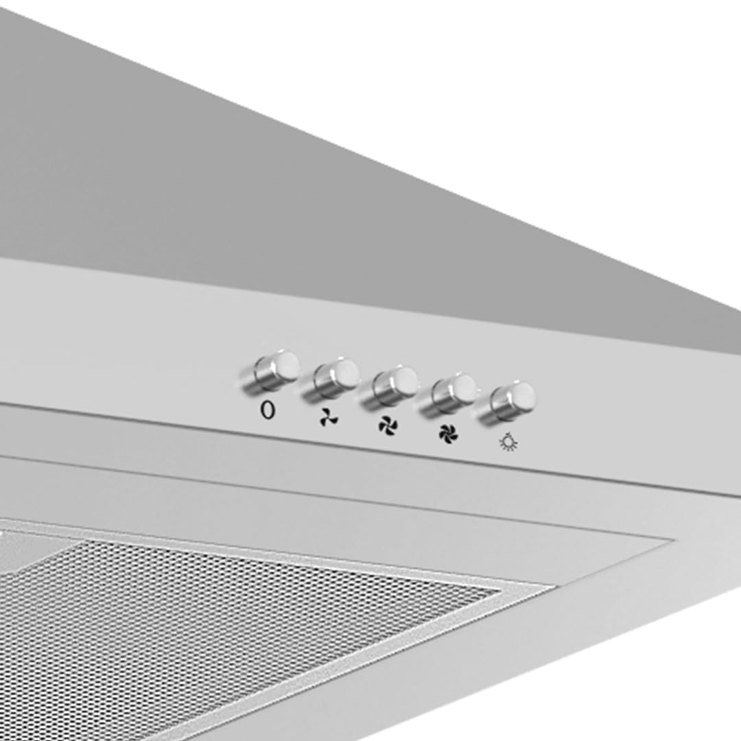 Aspes Campana Extractora Piramidal 60cm, Inox, ACPP601AIX. Potencia 623m3/h, 3 Velocidades, 2 Filtros, 69 dB Nivel Sonoro, Control Manual, Filtros aptos para Lavavajillas