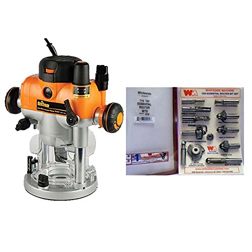 Triton TRA001 2400W/3-1/4hp Precision Plunge Router w/Whiteside Router 410 Set