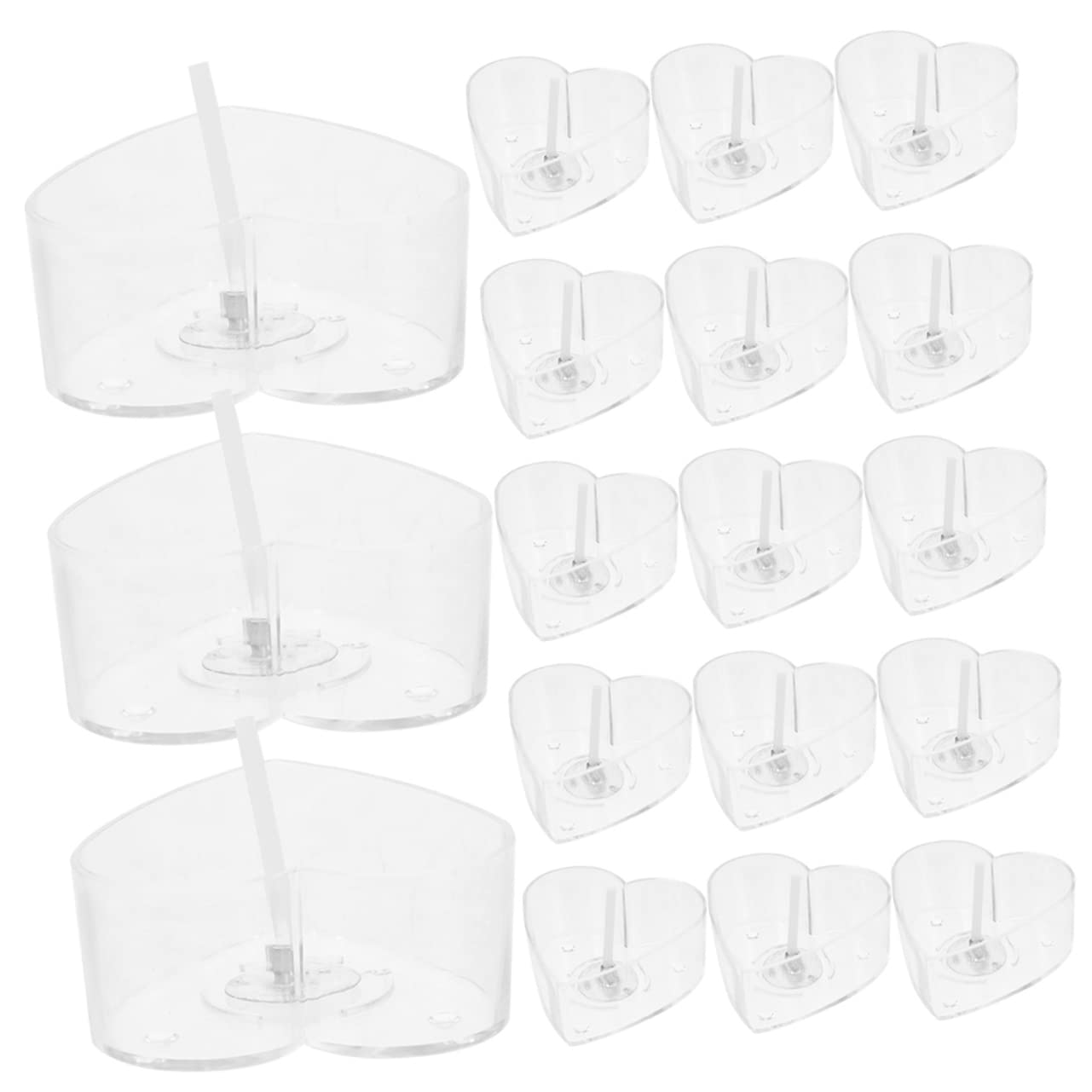 Angoily 5 Set Stampi per Candele Forma Cuore in Plastica Riutilizzabile con Stoppini Lunghi Contenitori per Maker Candele e Cera Adatti per Paraffina Soia Palm Wax e Cera Dapi per Feste e