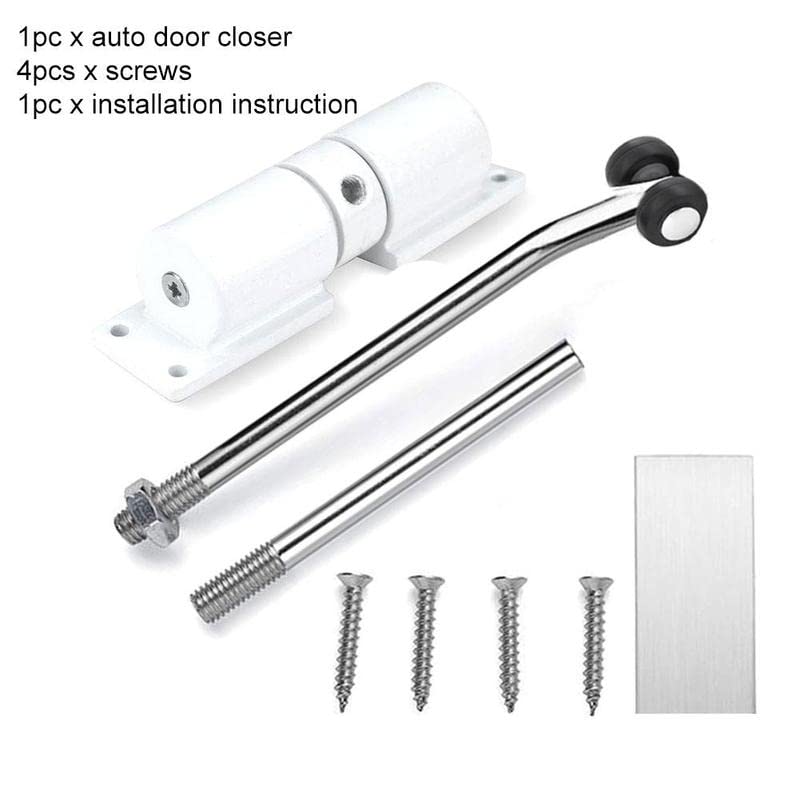 Cierrapuertas automático, Cierrapuertas Cierrapuertas de madera con resorte automático Velocidad ajustable de acero Cierre lento silencioso de puerta for amortiguador de retorno de puerta con