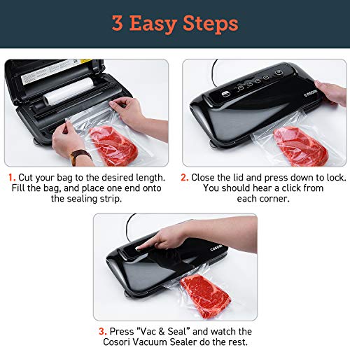 image for COSORI Vacuum Sealer with Built-in Roll Storage & Cutter, Automatic Fo