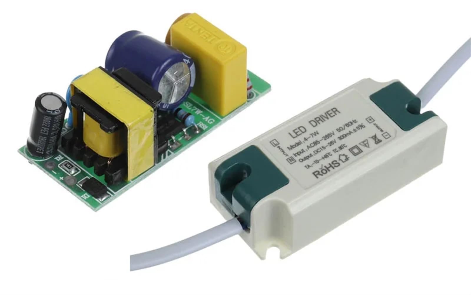 FCARUMIQP Constant Current LED Light Driver for 3W 5W 7W 9W 10W 12W 15W 18W 20W 24W for Down Panel Flood(4-7W DC15-26V)