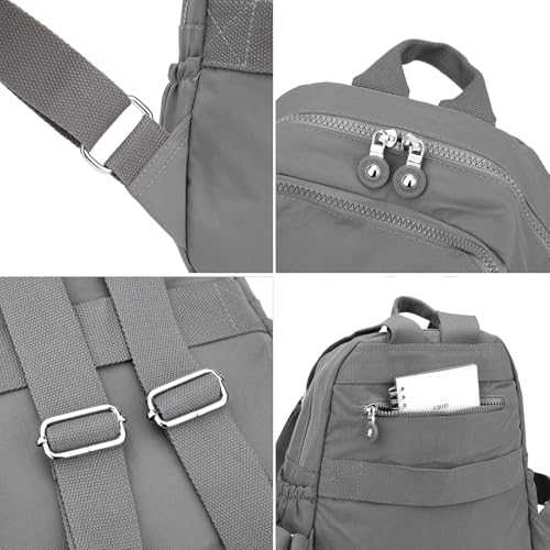 Image of Tanweibago Mini Nylon Women Backpacks,11L Small Ladies backpacks Casual Lightweight Women Shopping Travel Daypack (Gray)