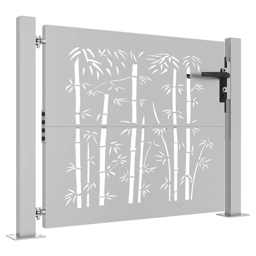 Portal de jardín de acero corten 100 x 100 cm con cerradura y corte