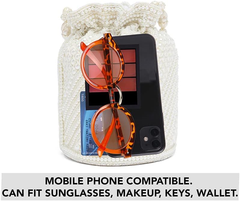 Miniatura 6 de Aheli Bags Gift for Women Evening Bag Clutch Ethnic Bride Purse with Drawstring