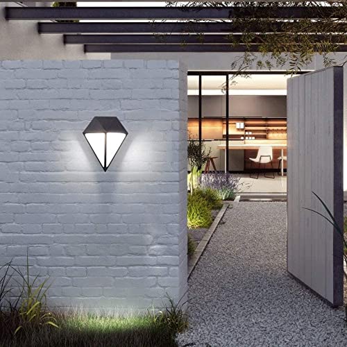 Linterna LED anti-humedad WQHPLMD 20x24cm con acabado negro y simetría dual arquitectónica 2