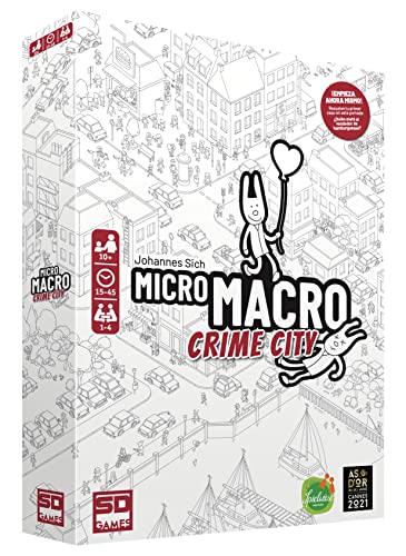SD GAMES MICROMACRO Crime City - Juego Detectives Ganador As d'Or Mejor Juego 2021, Mayores 10 Años, 1 a 4 Jugadores