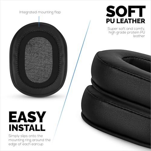 Almohadillas de repuesto para auriculares Sony WH-L600, cuero sintético PU y espuma viscoelástica para mayor comodidad, mejoradas, duraderas y de larga duración, marca Brainwavz miniatura 4