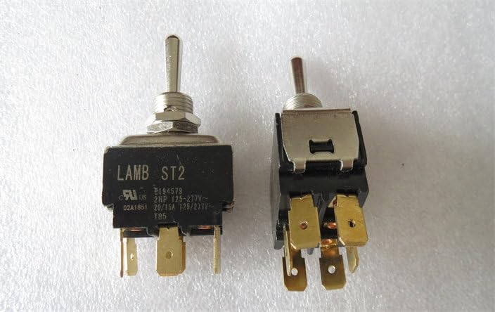 Replacement Toggle Switch for Lamb ST2 E194579, 6 Pin 3 Position, Maintained Locking, 20A 125VAC / 15A 277VAC(1 PC)