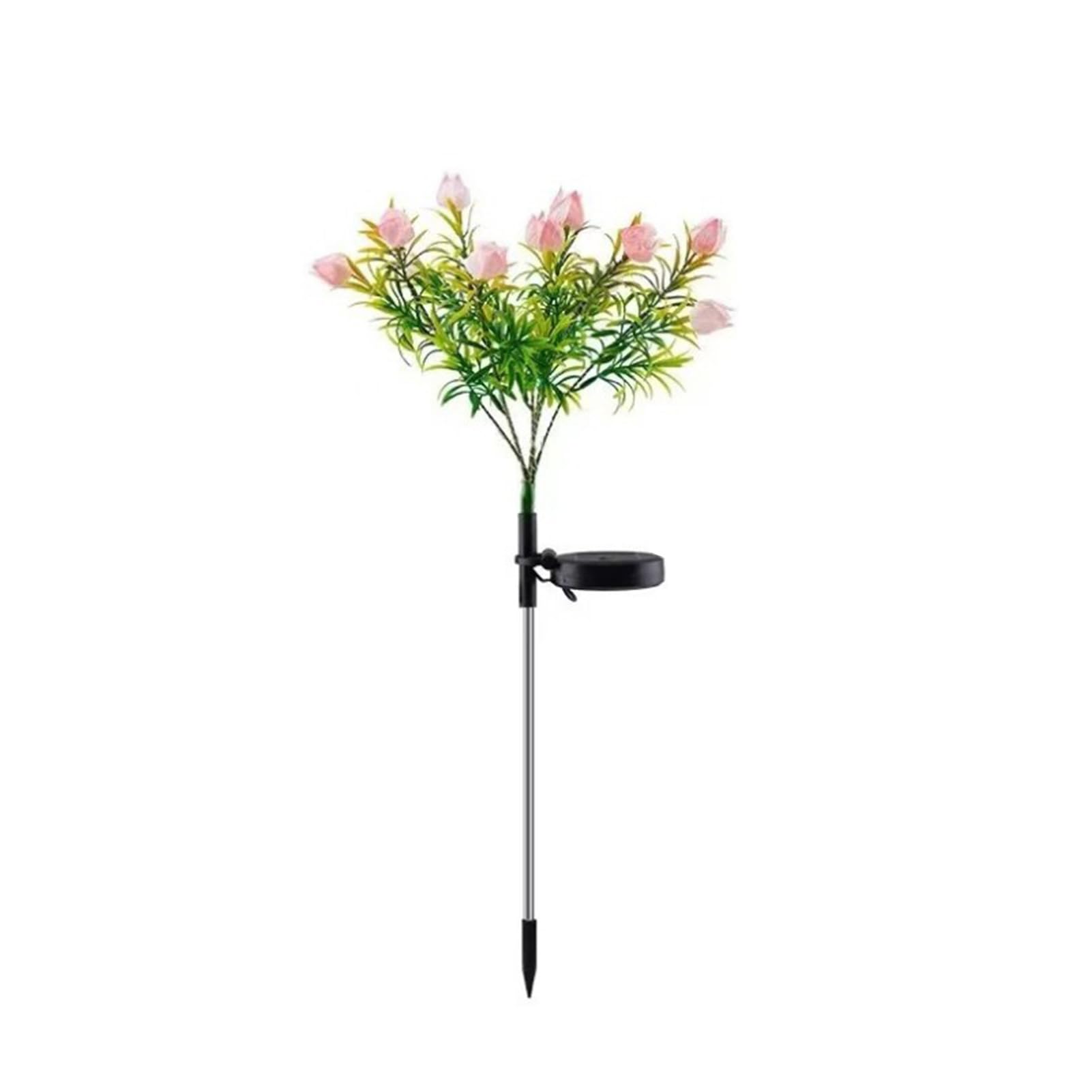 matumou Garden Light Solar Powered Flower Shape Outdoor Yard Light Waterproof Scratch-Resistant Small Size Garden Lamp