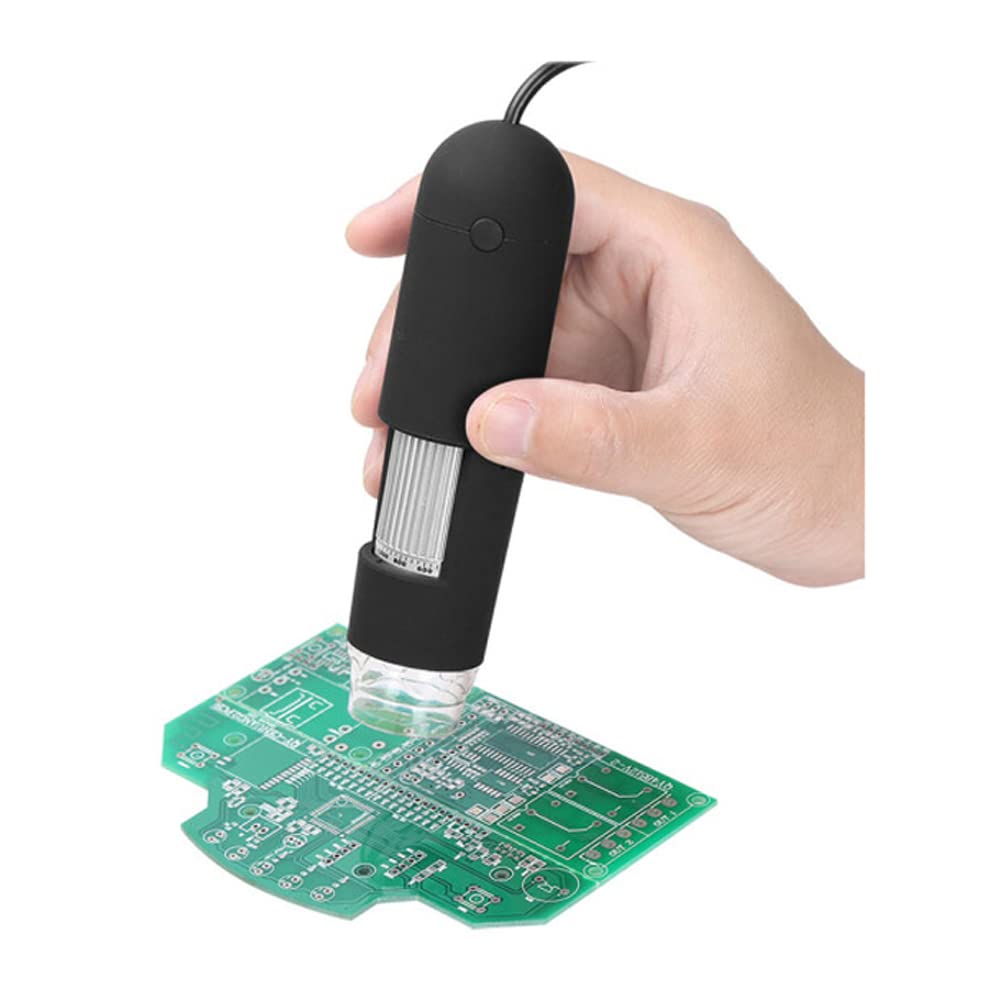 I38CS Digitales Mikroskop mit 1000x Vergrößerung, 8 LED, 2MP USB Mini Videokamera, Endoskop Lupe mit Ständer