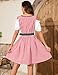 Oktoberfest Outfits Women German Dirndl Dress Traditional Bavarian Pink Plaid October Festival Costume