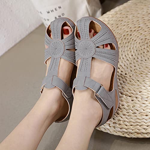 Shibever Women's Wedge Sandals Summer: Closed Toe Comfortable Dressy Wedges Sandal #TOP4