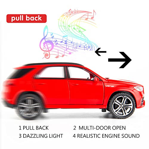 Wakakac 1/32 Scale Diecast Car Model Benz Amg Gle 63S Suv Toy Car Pull Back With Light And Sound Toy Vehicles For Girls Boys Gift(Red) #TOP2