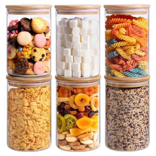 La mejor selección de Frascos Hermeticos de Vidrio los preferidos por los clientes. 45 Tucorresi Juego de 6 Recipientes Herméticos de Cristal con Tapa: 200 ml Frascos de Vidrio con Tapa - tarros de vidrio con tapa de bambú, hermético para servir té,...