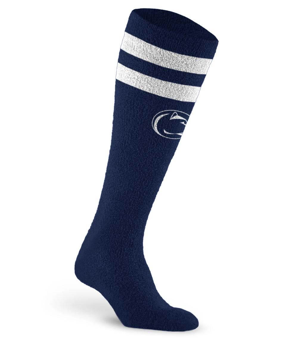 For Bare Feet NCAA PENN STATE NITTANY LIONS Cozy Feather Compression Varsity Stripe Team Color Small/Medium