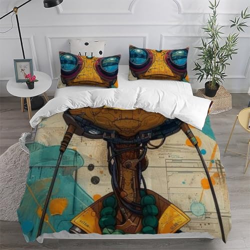 Housse de couette King anti-plis en microfibre animaux pour grand lit